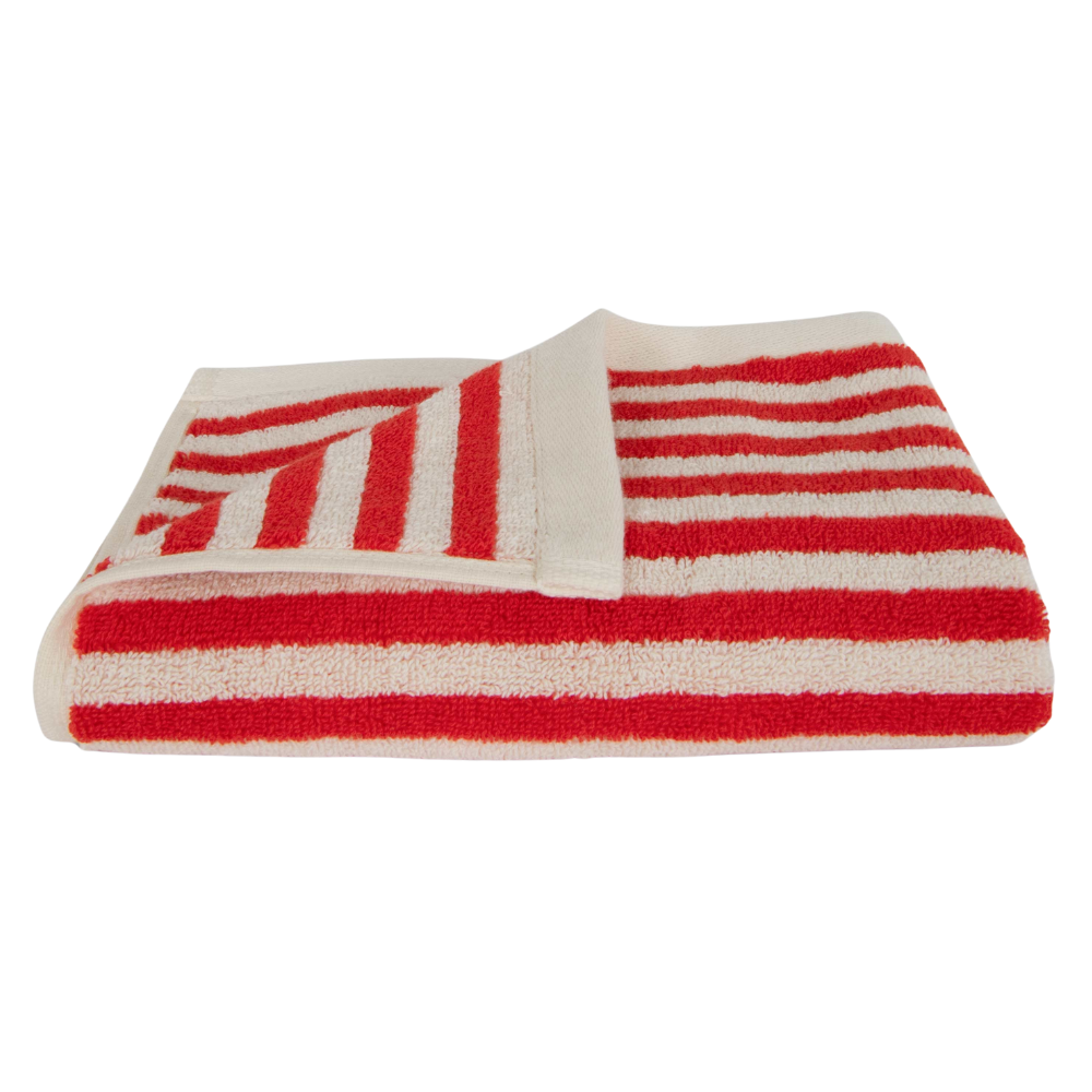 Pinstripe håndklæde, Orange/Cream - 45x65 cm